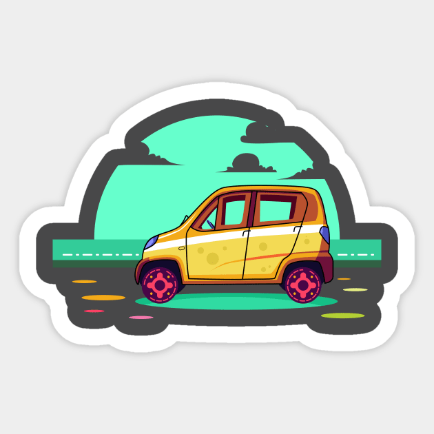 flat illustrasi design in car Sticker by Rizkydwi